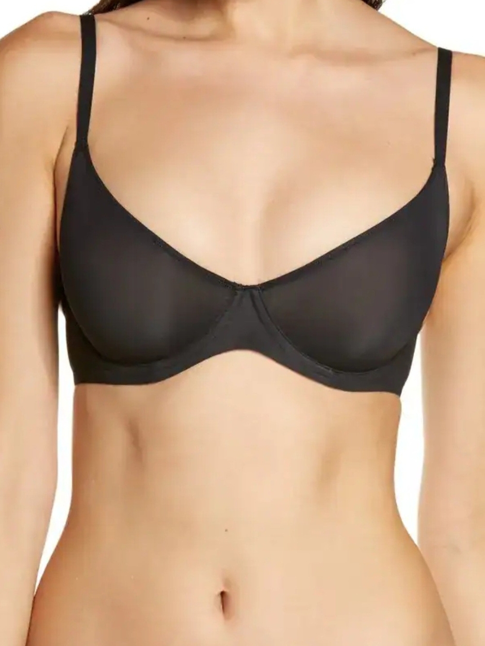NWT SKIMS Jelly Sheer Intimate Under wire Scoop Bra In Onyx 34B